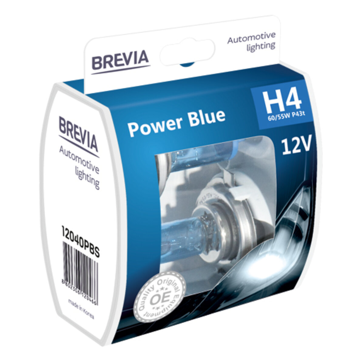 Галогенова лампа Brevia H4 12V 60/55W P43t Power Blue S2 (12040PBS) дивитися фото №1