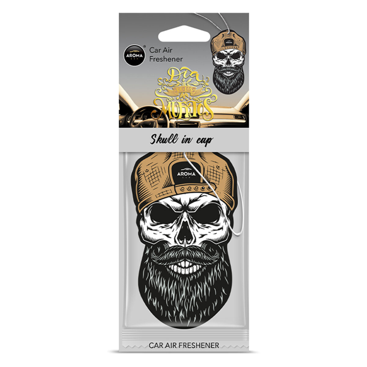 Ароматизатор Aroma Car Cellulose Dia De Los Muertos - Skull In Cap (10919) дивитися фото №1