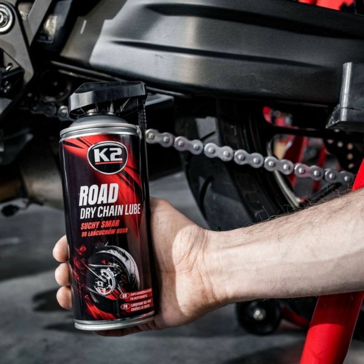 Змазка для ланцюгів K2 Road Dry Chain Lube суха 400мл (W143) дивитися фото №5