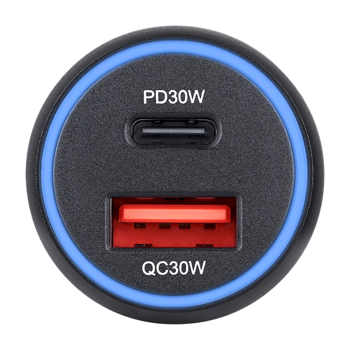 Автомобільний зарядний пристрій Brevia ePower Dual PowerMax Metal LED 60W 1xUSB-C+1xUSB-A (46060CUB) дивитися фото №2