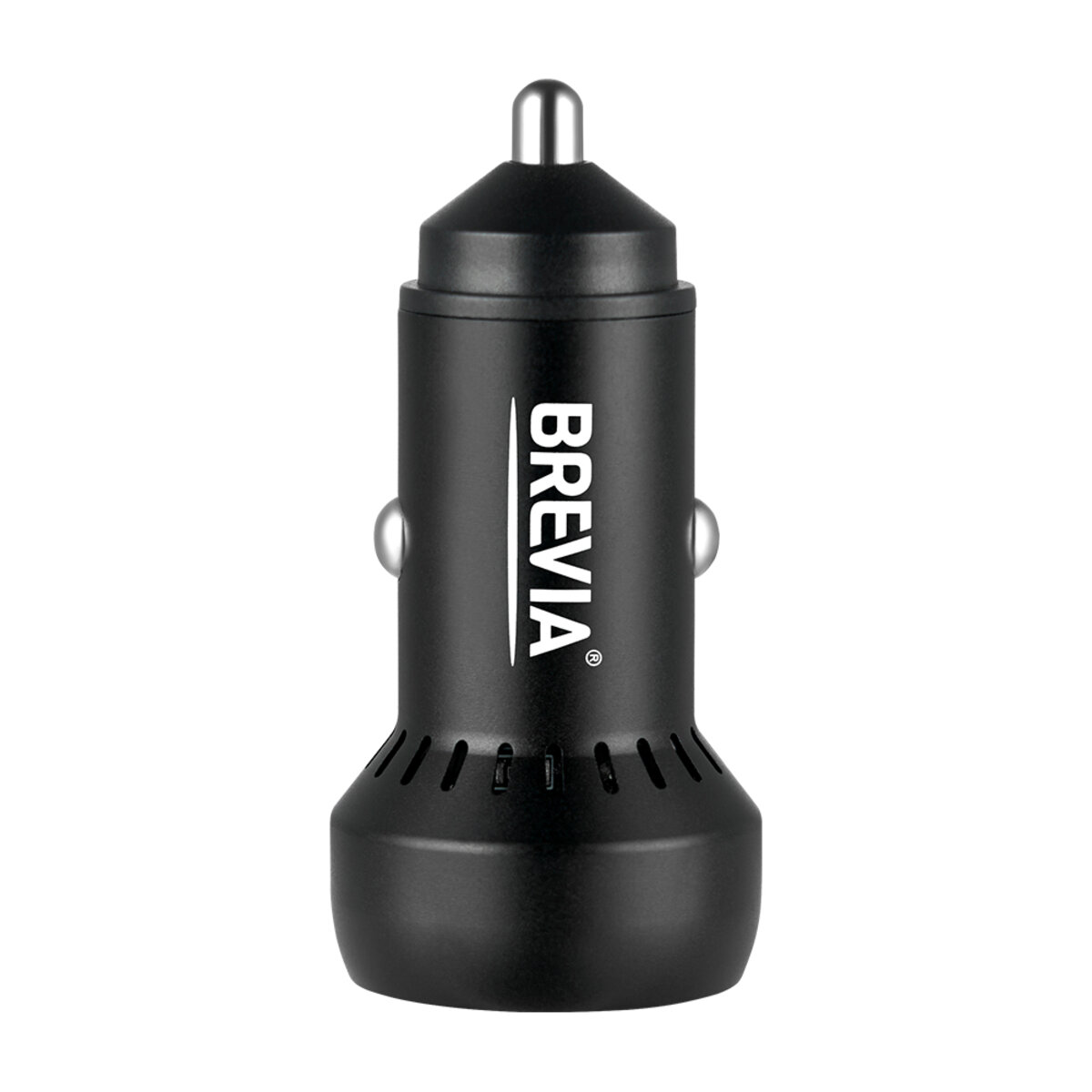 Автомобільний зарядний пристрій Brevia ePower Dual PowerMax Metal LED 60W 1xUSB-C+1xUSB-A (46060CUB) дивитися фото №3