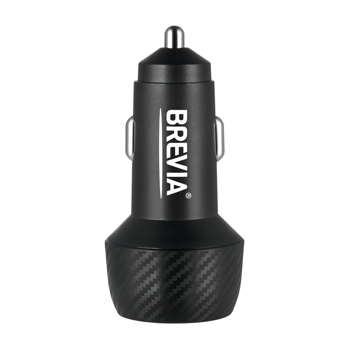Автомобільний зарядний пристрій Brevia ePower Dual Carbon 48W 1xUSB-C+1xUSB-A (46048CUB) дивитися фото №3