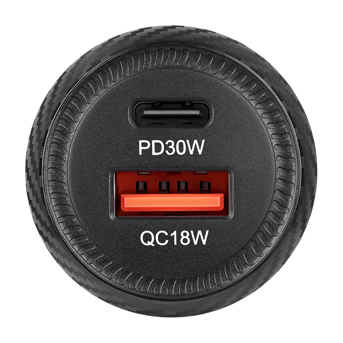 Автомобільний зарядний пристрій Brevia ePower Dual Carbon 48W 1xUSB-C+1xUSB-A (46048CUB) дивитися фото №2