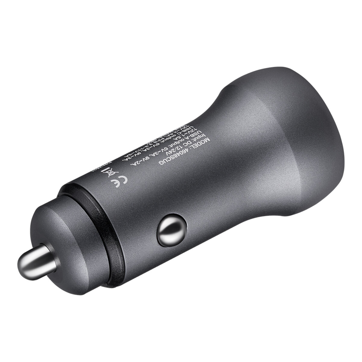 Автомобільний зарядний пристрій Brevia ePower Dual Style Metal LED 48W 1xUSB-C+1xUSB-A (46048SCUG) дивитися фото №4