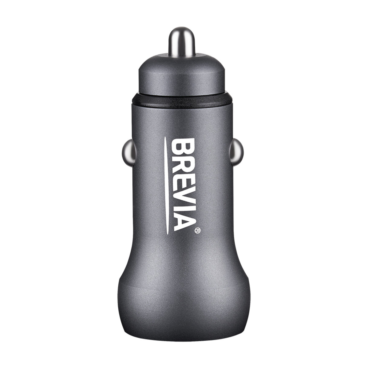 Автомобільний зарядний пристрій Brevia ePower Dual Style Metal LED 48W 1xUSB-C+1xUSB-A (46048SCUG) дивитися фото №3