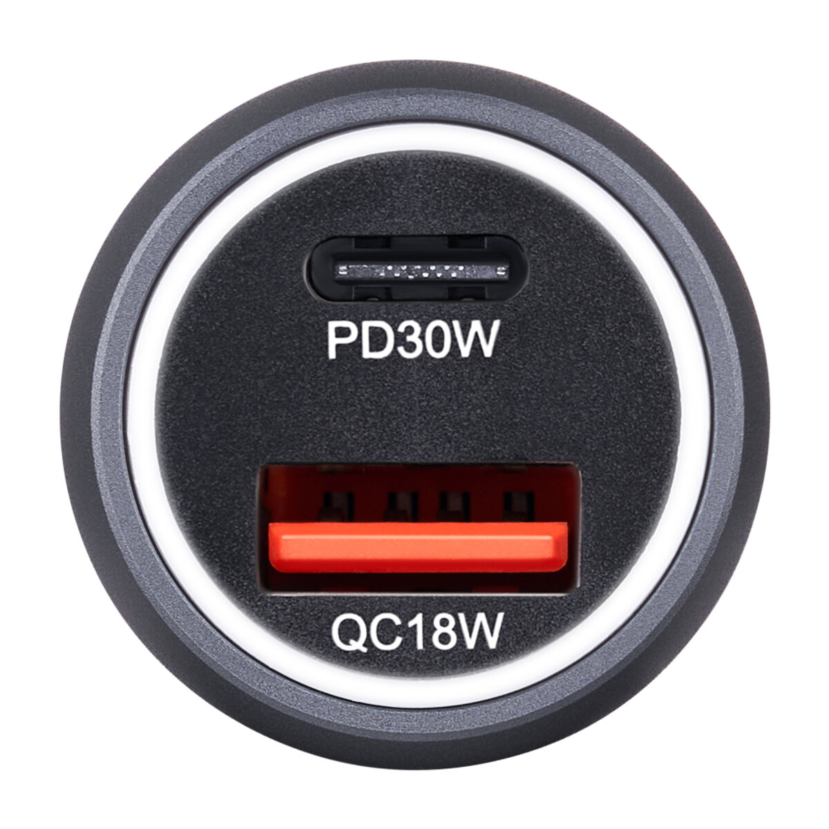 Автомобільний зарядний пристрій Brevia ePower Dual Style Metal LED 48W 1xUSB-C+1xUSB-A (46048SCUG) дивитися фото №2