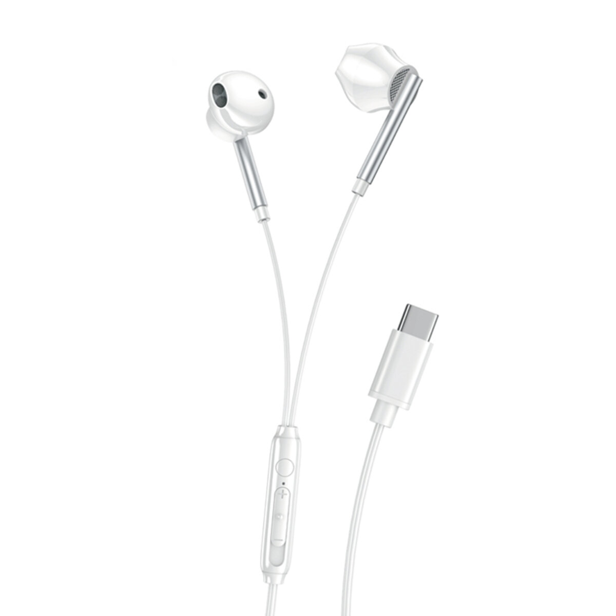 Навушники дротові XO EP66 Crescent Type-C білі (XO-EP66-White) дивитися фото №1