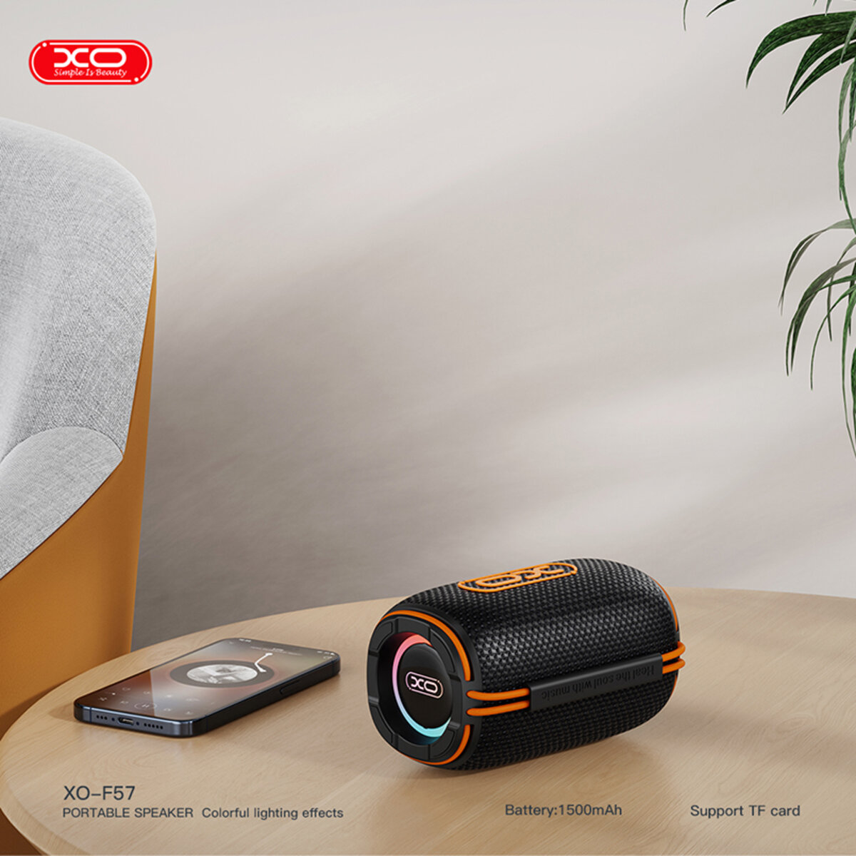 Портативная Акустика XO F57 Bamboo 10W черная (XO-F57) смотреть фото №5