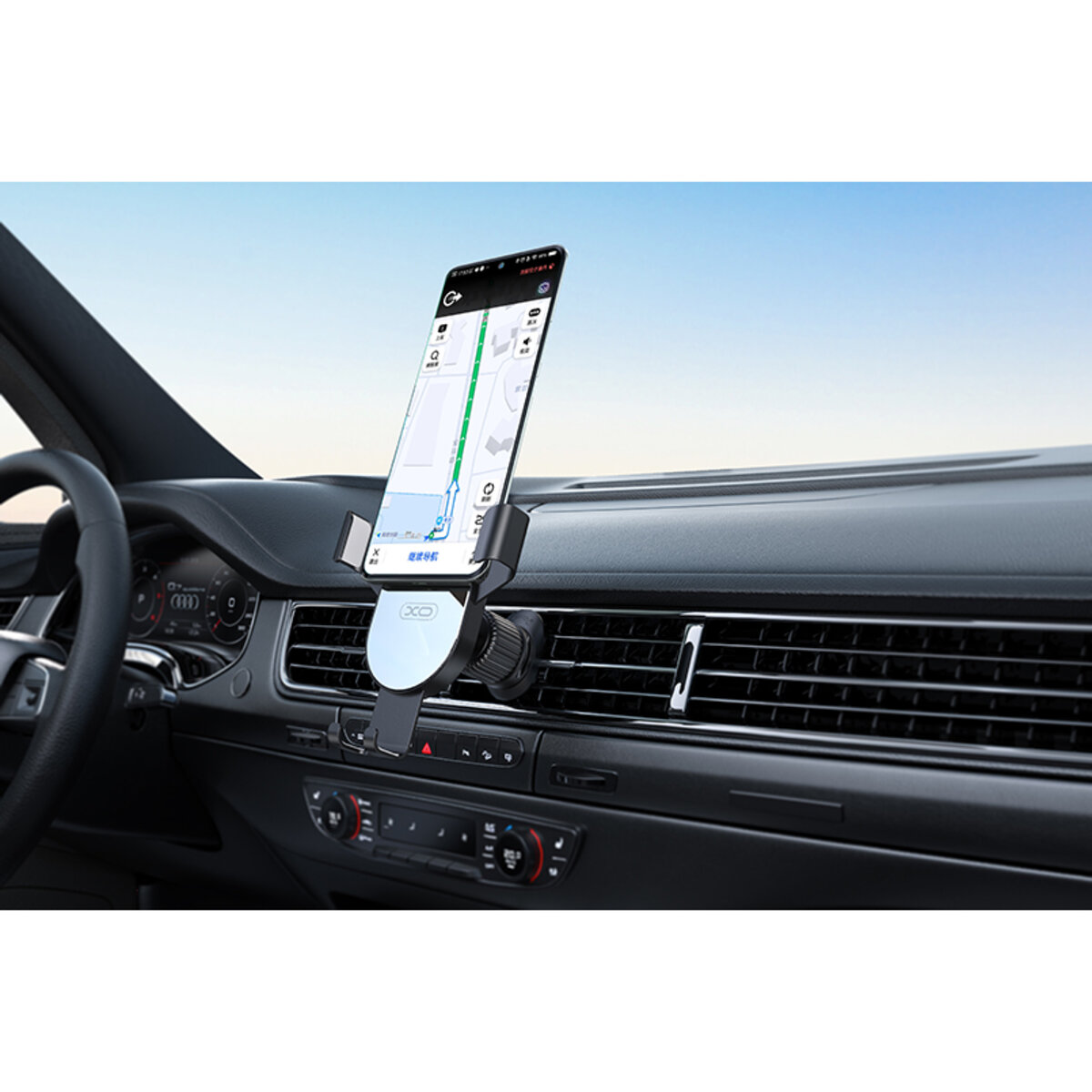 Тримач телефону автомобільний XO 126 Mirror Face Gravity Air Outlet Latch Bracket чорний (XO-C126) дивитися фото №2