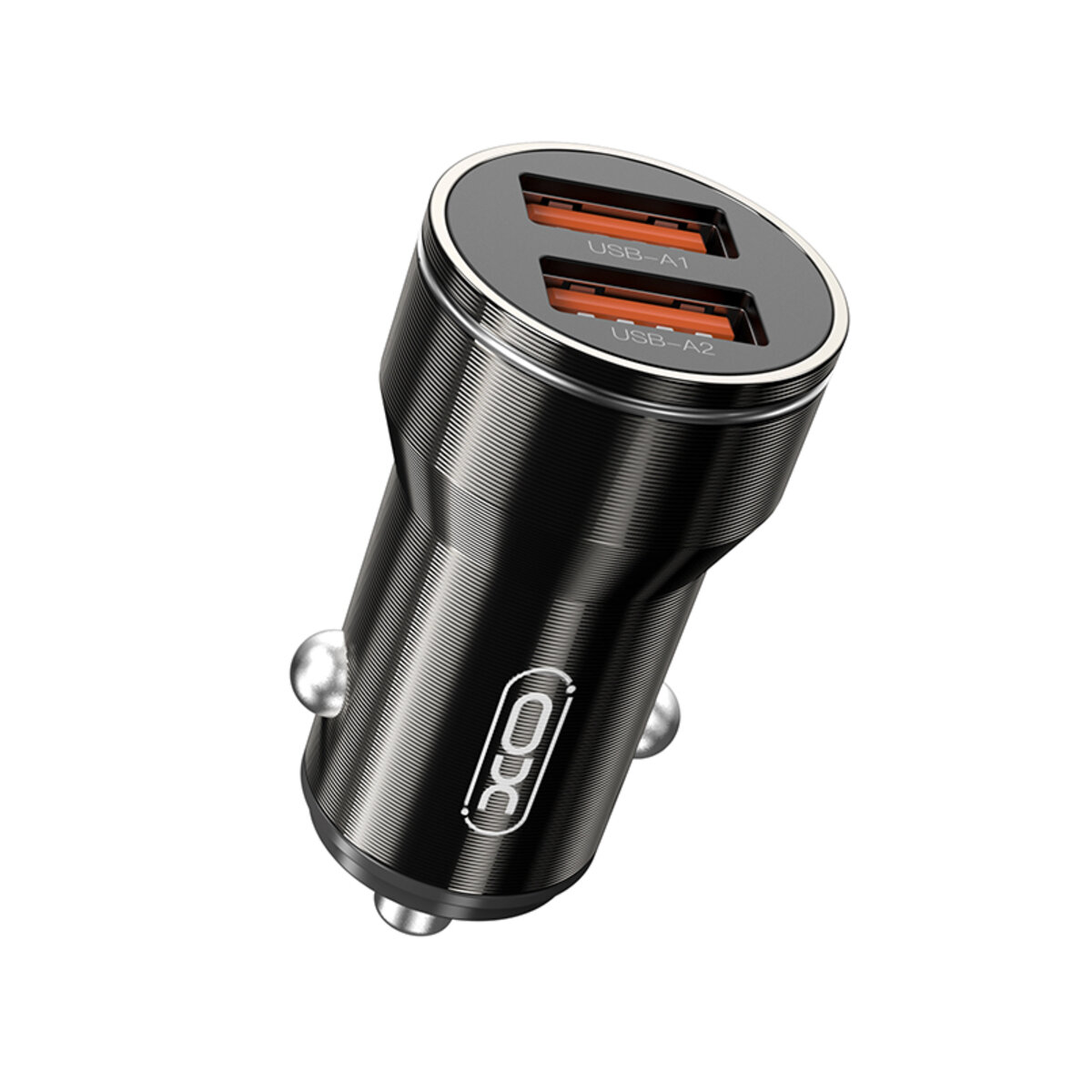 Автомобільний зарядний пристрій XO CC48 Smart Dual USB Metal чорний (XO-CC48) дивитися фото №1