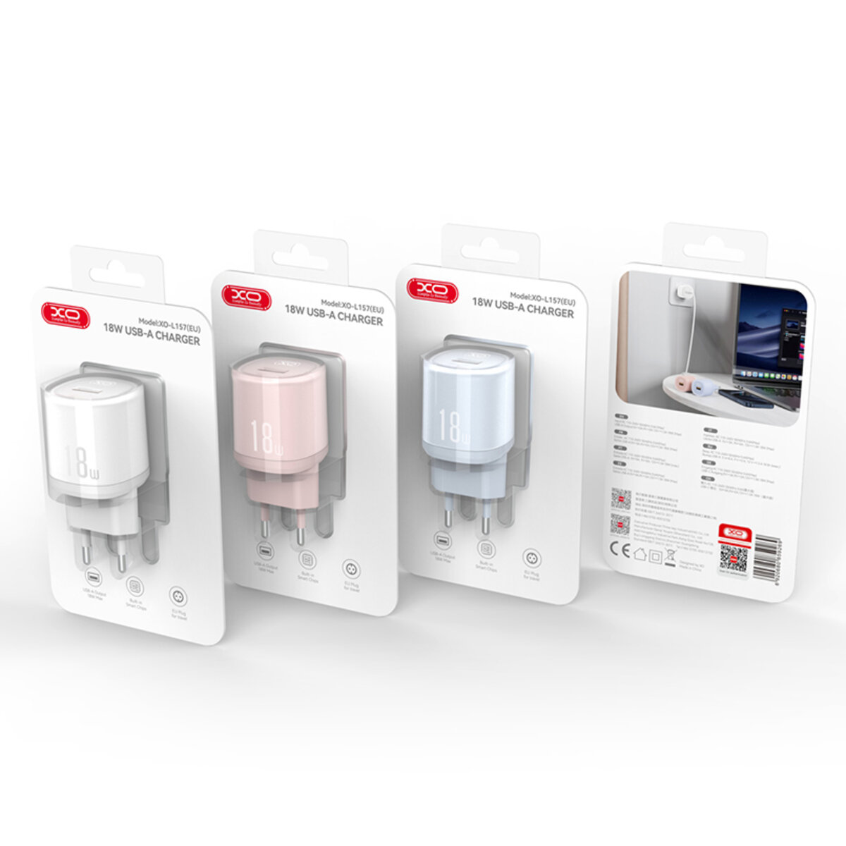Мережевий зарядний пристрій XO L157 QC3.0 18W білий (XO-L157) дивитися фото №3
