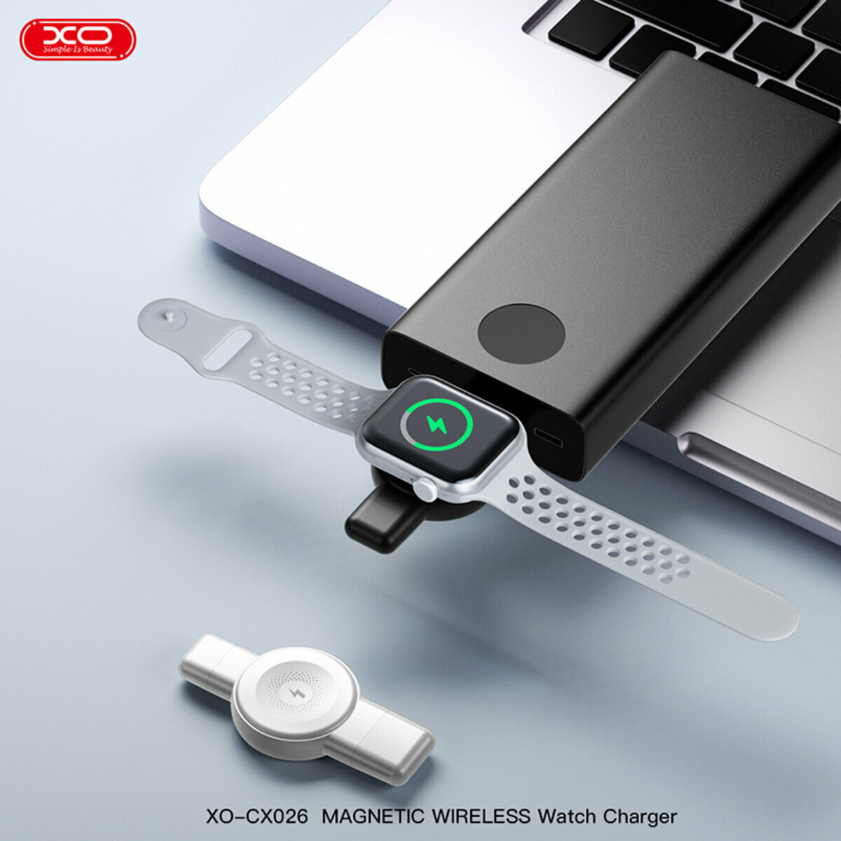 Бездротовий зарядний пристрій XO CX026 Watch Wireless Charger Apple/Samsung USB/Type-C чорний (XO-CX026-Black) дивитися фото №2