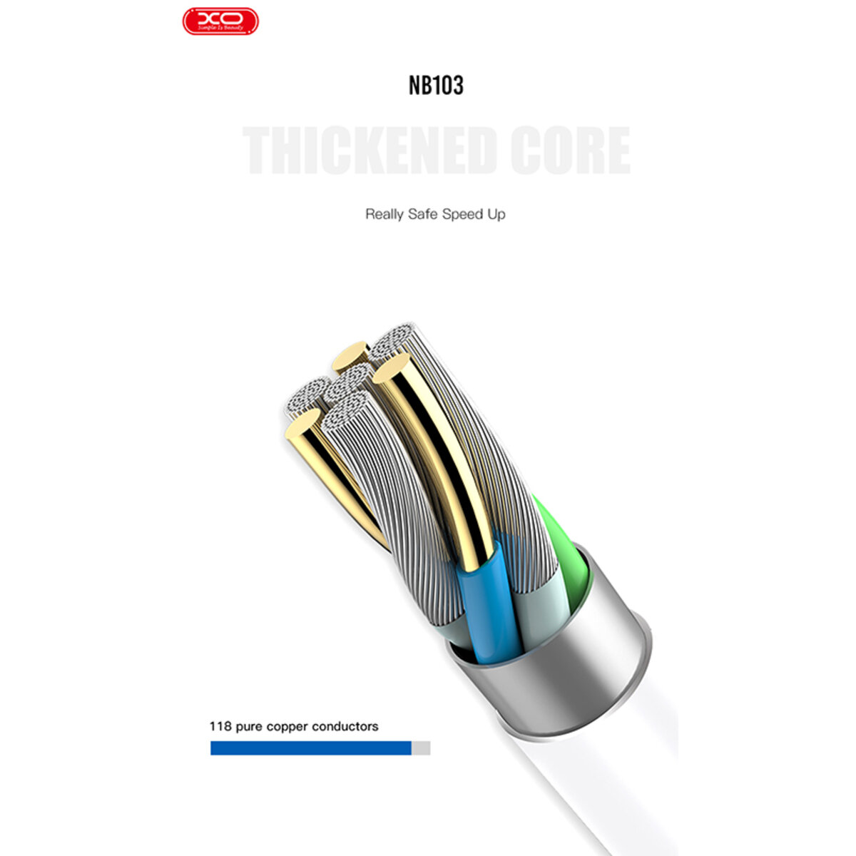 Кабель XO USB to Lightning 2,1А 1м чорний (XO-NB103A-Black) дивитися фото №3