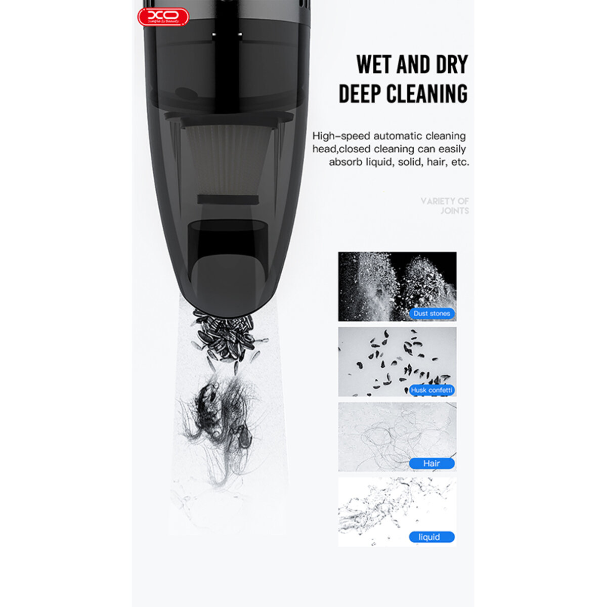 Пилосос портативний XO CZ001A 120Вт від прикурювача чорний (XO-CZ001A) дивитися фото №5