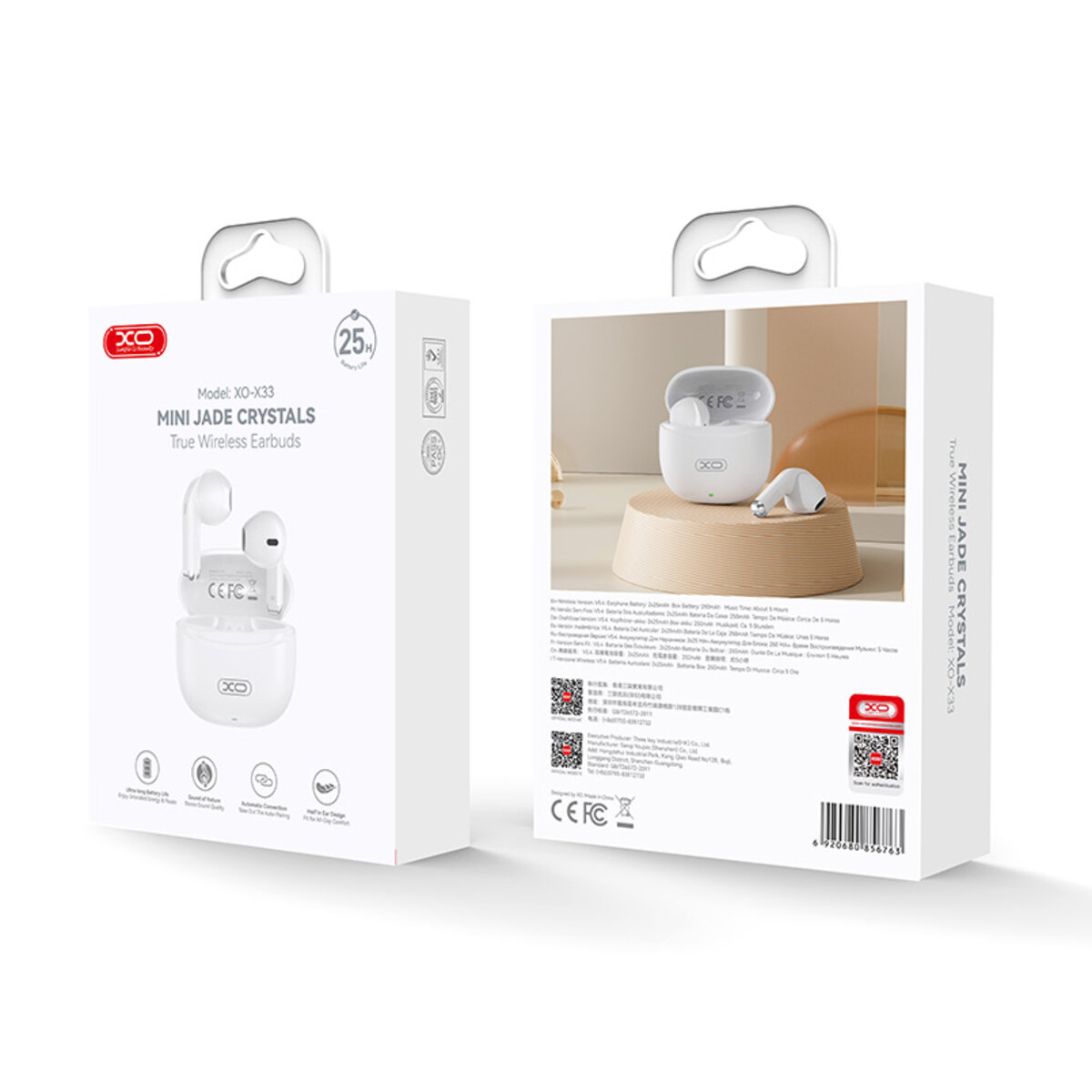 Бездротові навушники XO TWS X33 Yu Jing білі (XO-X33_white) дивитися фото №4