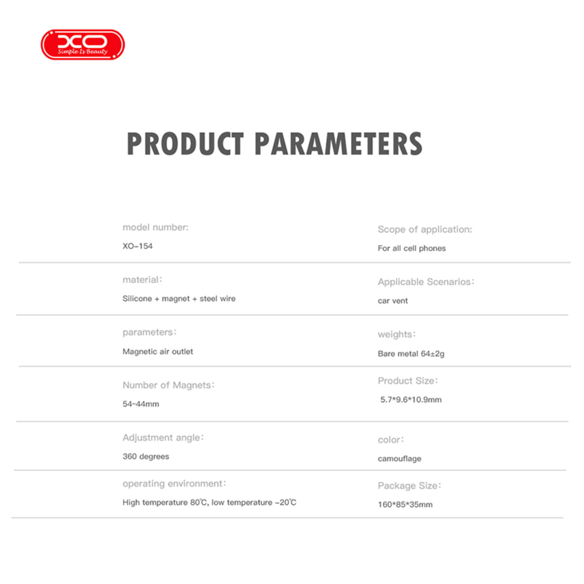 Тримач телефону автомобільний XO C155 Round Drip Magnetic Air Vent чорний (XO-C154) дивитися фото №7