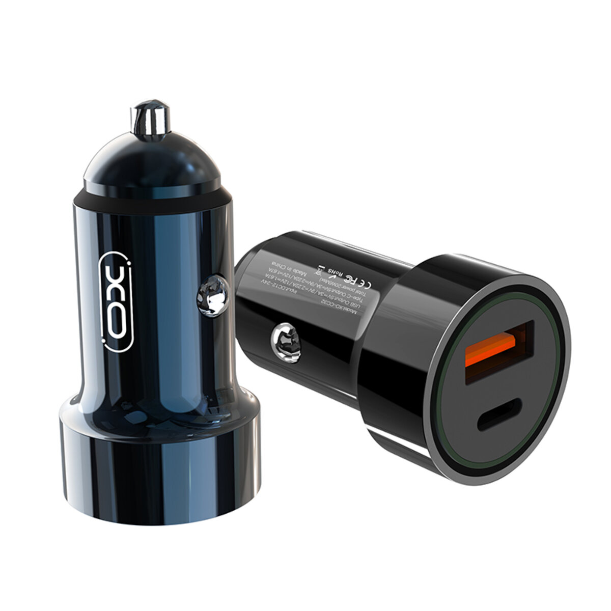 Автомобільний зарядний пристрій XO CC32 PD+QC3.0 20W USB + Type-c синій (XO-CC32) дивитися фото №2