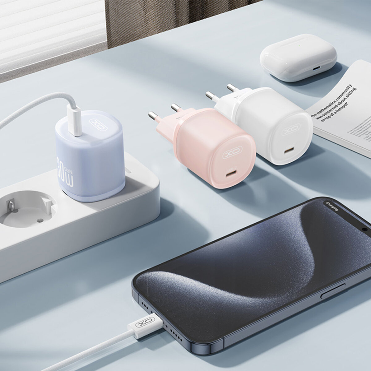 Мережевий зарядний пристрій XO L150 30W Single USB-C білий (XO-L150-White) дивитися фото №3