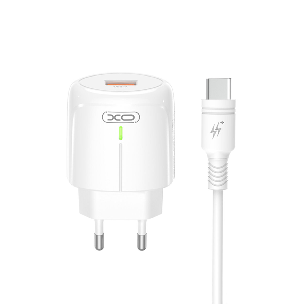 Мережевий зарядний пристрій XO L112 QC18W + Type-c кабель білий (XO-L112+C) дивитися фото №1