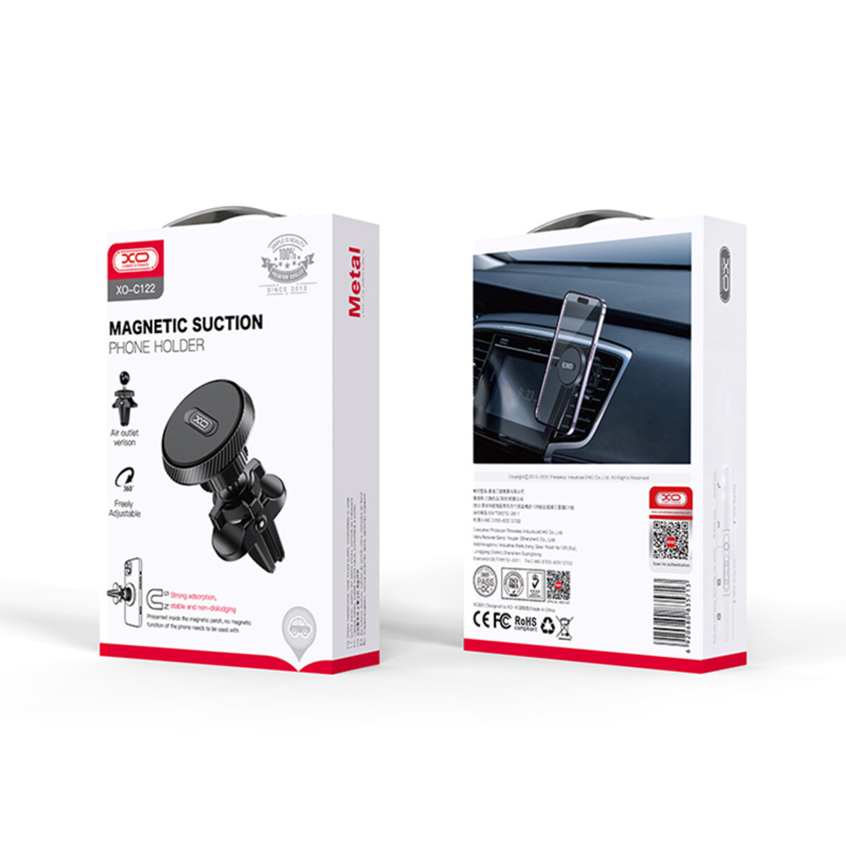 Тримач телефону автомобільний XO C122 Round Magnetic Bracket with Air Outlet чорний (XO-C122) дивитися фото №4