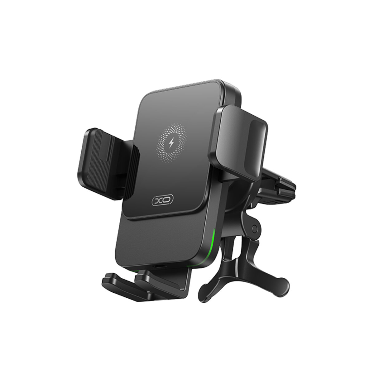 Держатель телефона автомобильный XO с беспроводной зарядкой WX041 Dual Arm Air Outlet 15W Wireless черный (XO-WX041) смотреть фото №1