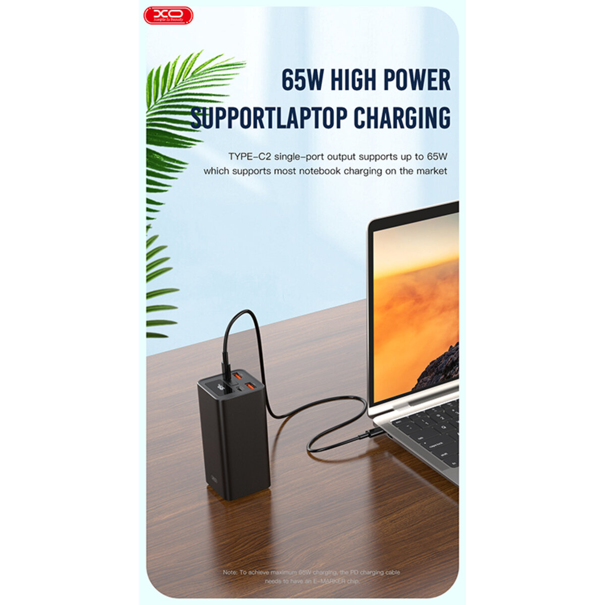 Повербанк (Power Bank) XO PB97 20000mAh 65W чорний (XO-PB97) дивитися фото №7