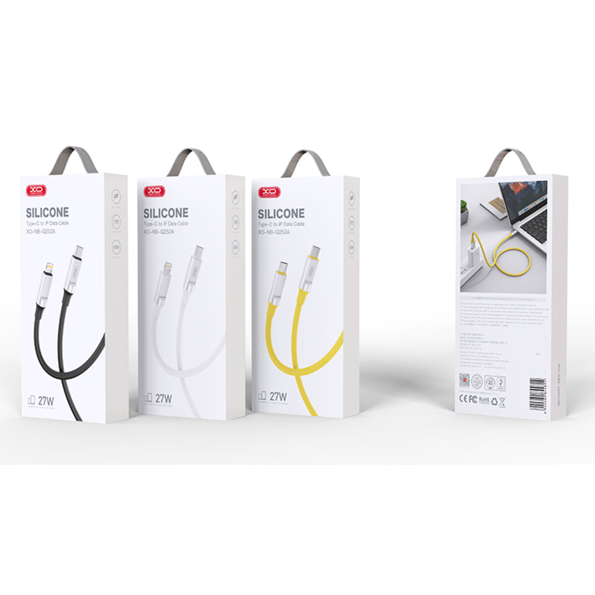 Кабель XO Liquid Silicone Type-C to Lightning 27W 1м чорний (XO-NB-Q252A) дивитися фото №4