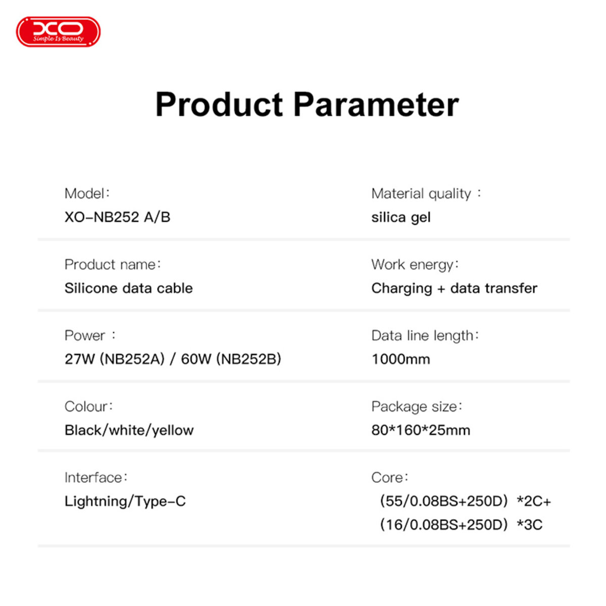 Кабель XO Liquid Silicone Type-C to Type-C 60W 1м чорний (XO-NB-Q252B-Black) дивитися фото №7