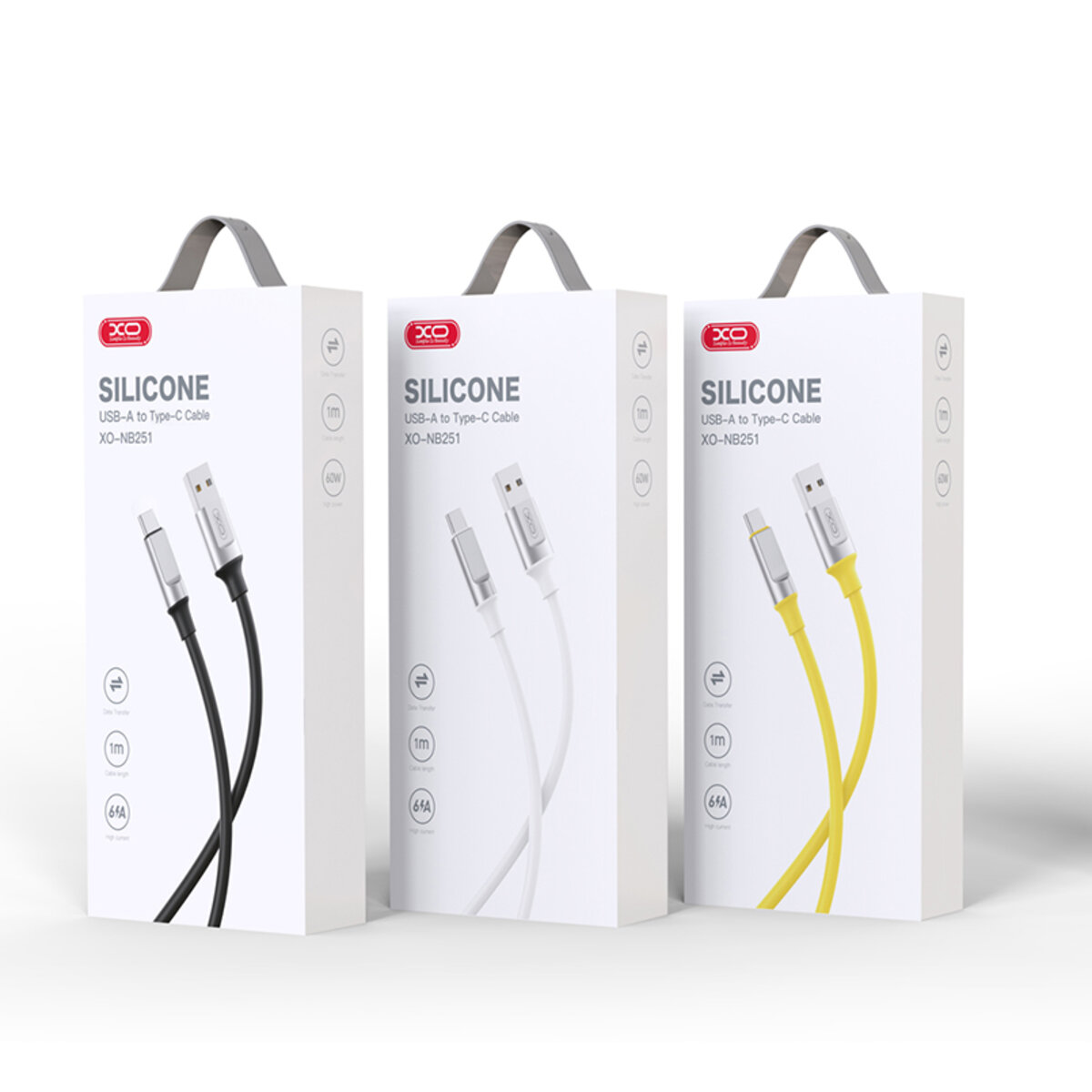 Кабель XO Liquid Silicone USB to Lightning 6A 1м білий (XO-NB251A-White) дивитися фото №2