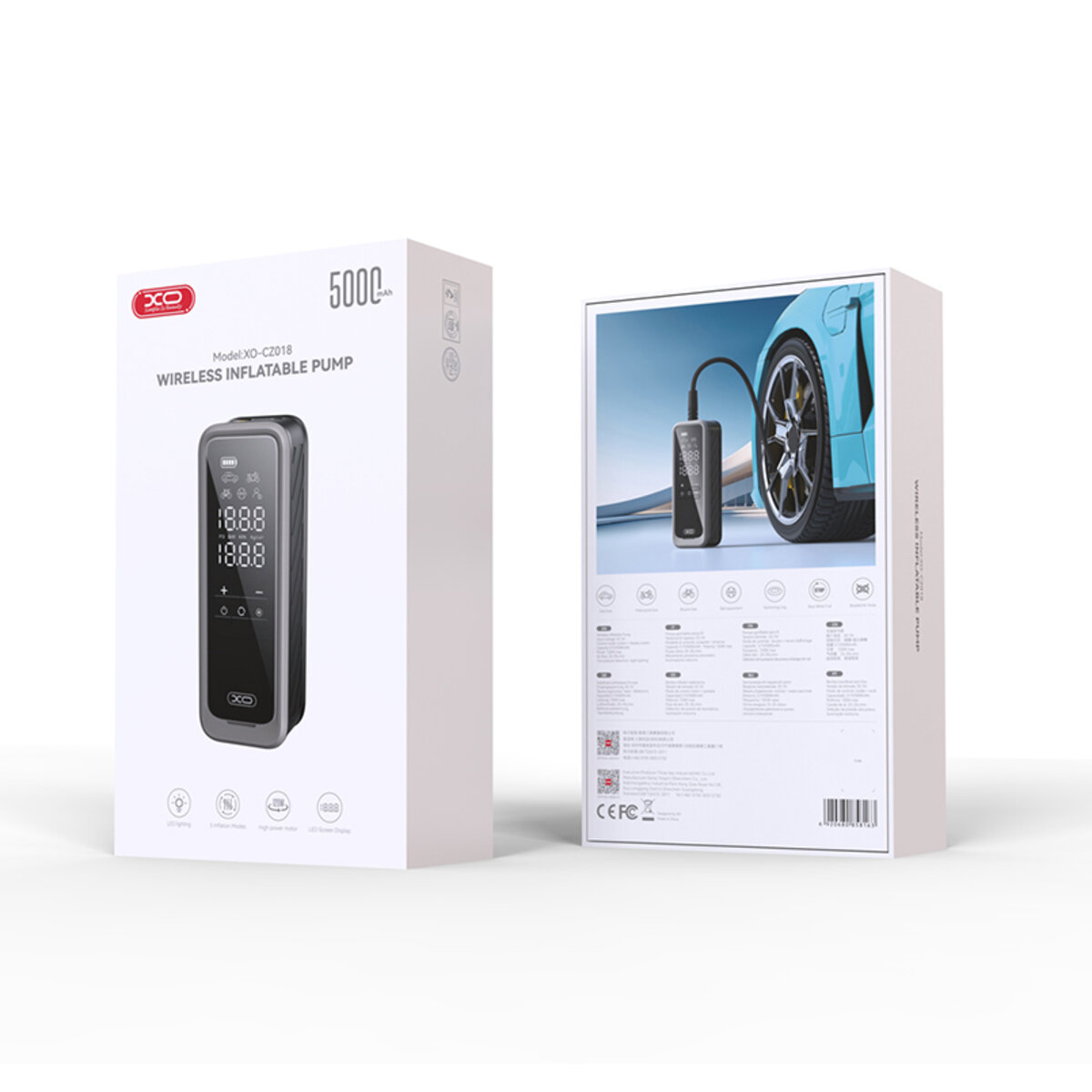 Компресор автомобільний XO 85Вт 25л/хв портативний бездротовий (XO-CZ018) дивитися фото №7