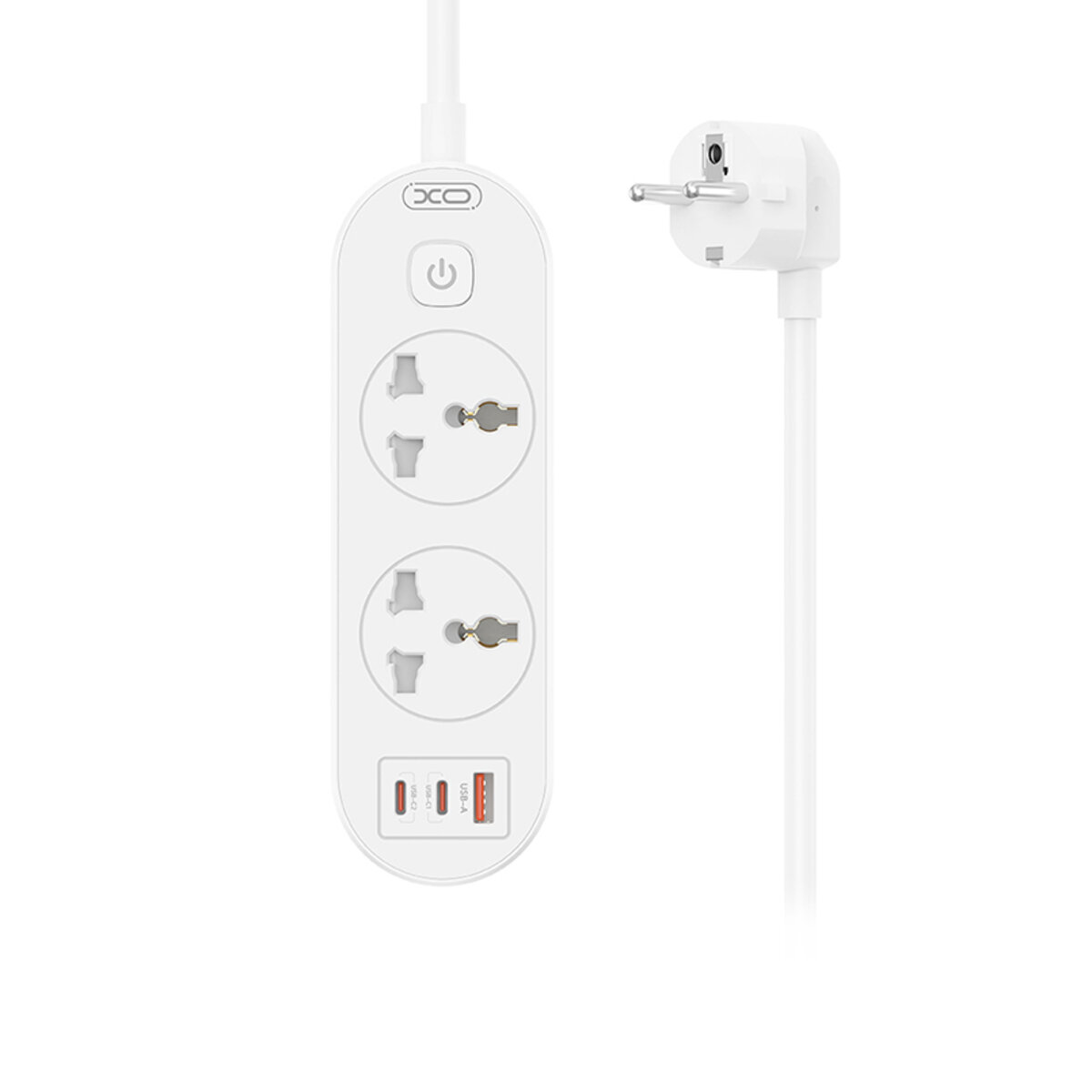 Мережевий фільтр XO WL31 30W (2 розетки +1USB-A+2USB-C) з головними вимикачем 1,5м. білий (XO-WL31) дивитися фото №1