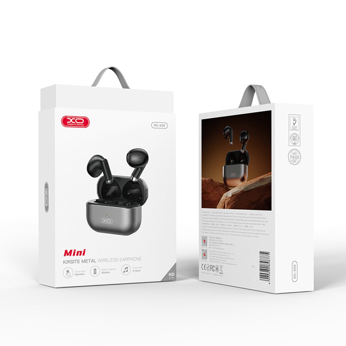 Бездротові навушники XO TWS X29 Meteorite Zinc Alloy сірі (XO-X29) дивитися фото №7