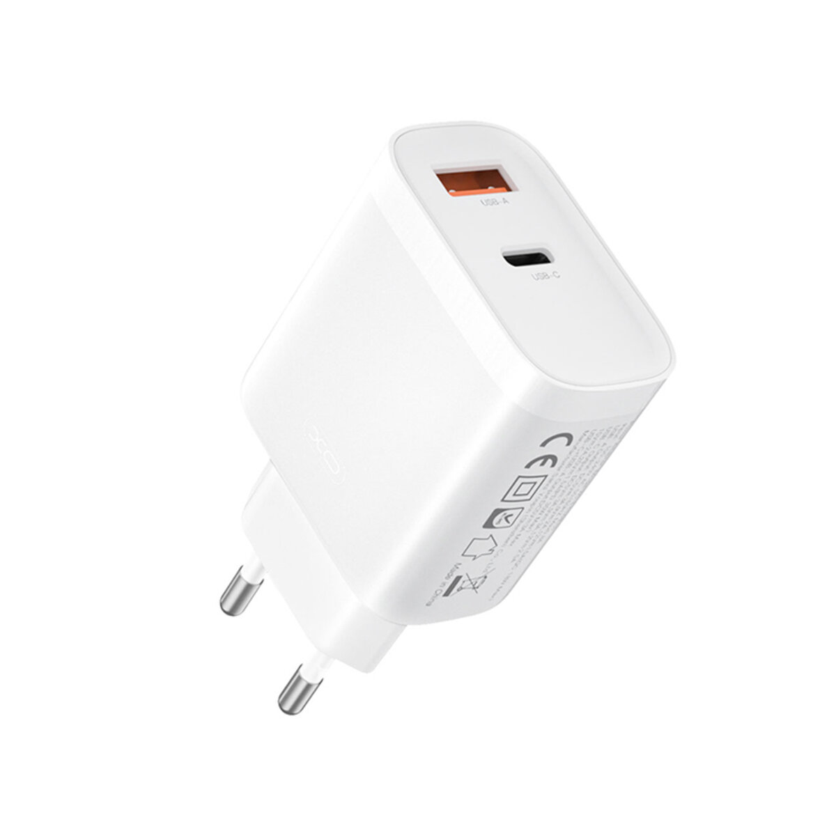 Мережевий зарядний пристрій XO L116 PD30W/QC18W 1USB-C+1USB-A + Lightning кабель білий (XO-L116+L) дивитися фото №2