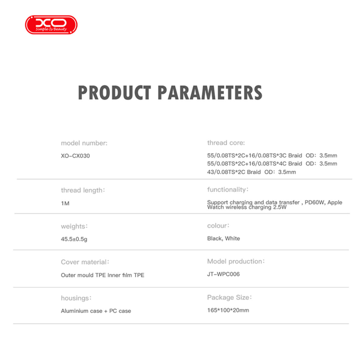 Бездротовий зарядний пристрій XO CX030 2в1 Type-c + Watch Charger білий (XO-CX030) дивитися фото №6