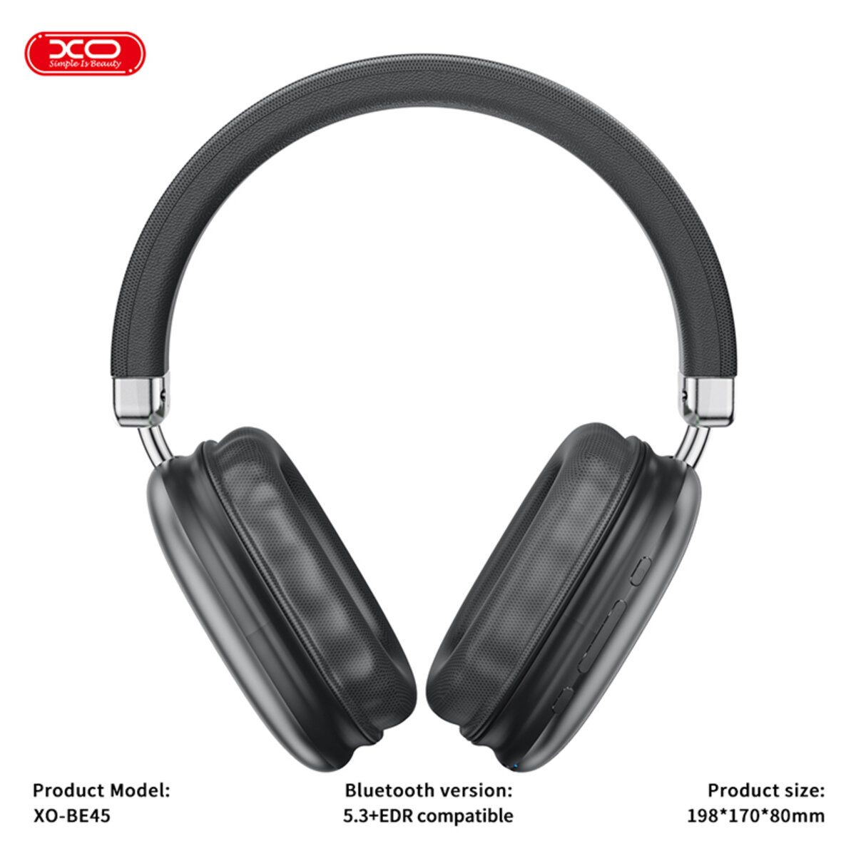 Бездротові навушники XO BE45 Beiguo чорні (XO-BE45-Black) дивитися фото №3