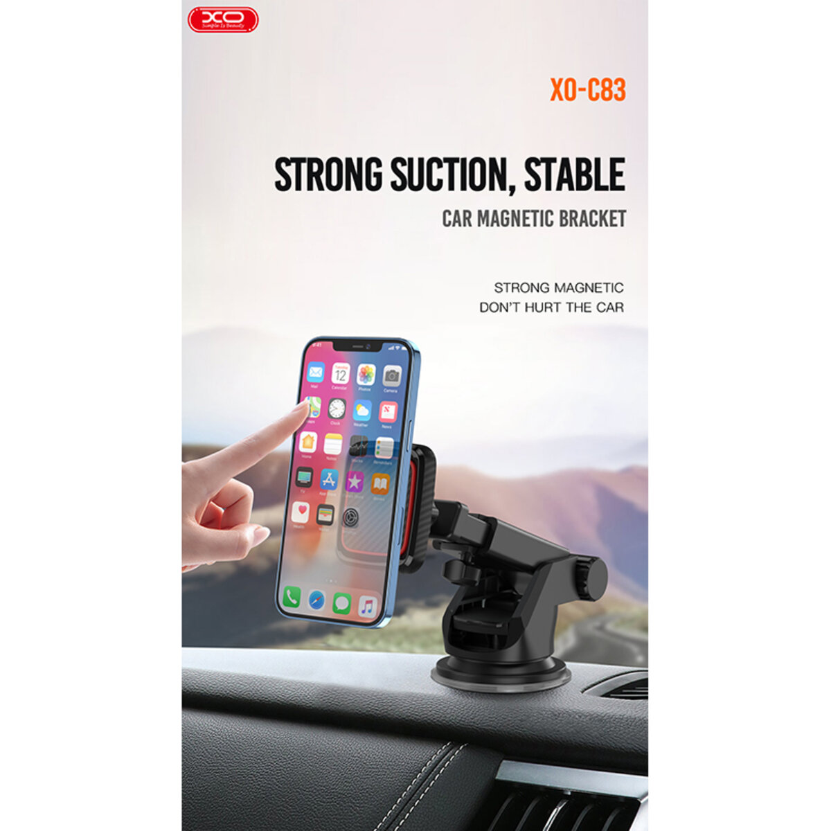 Тримач телефону автомобільний XO C83 Magnetic Car holder чорний (XO-C83) дивитися фото №8