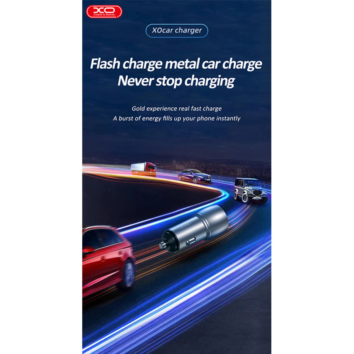 Автомобільний зарядний пристрій XO CC52 Metal Dual USB QC3.0 36W чорний (XO-CC52) дивитися фото №6