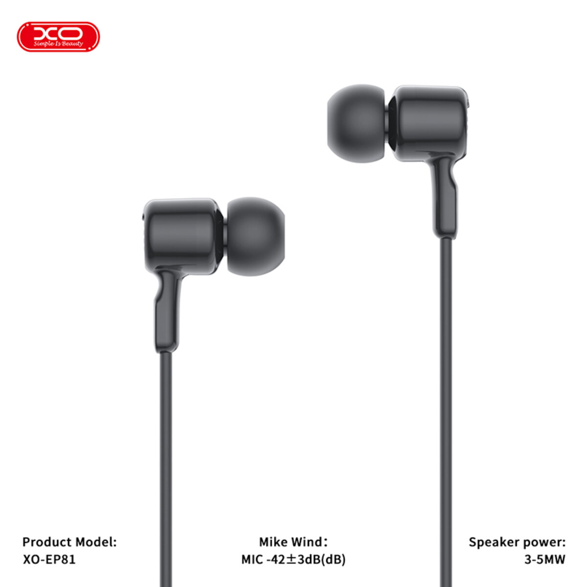 Навушники дротові XO EP81 Sunflower In-Ear Type-C чорні (XO-EP81-Black) дивитися фото №3