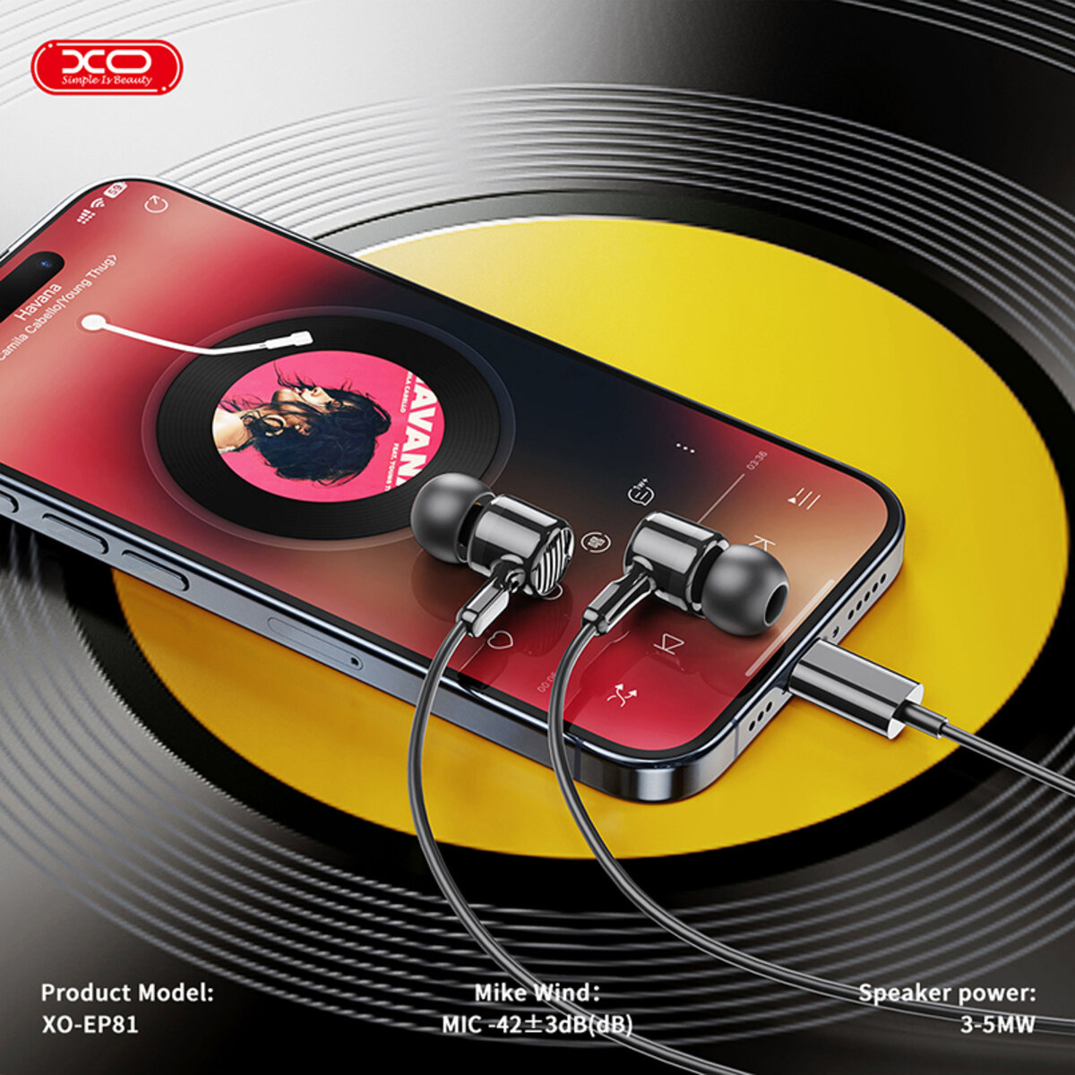 Навушники дротові XO EP81 Sunflower In-Ear Type-C чорні (XO-EP81-Black) дивитися фото №4