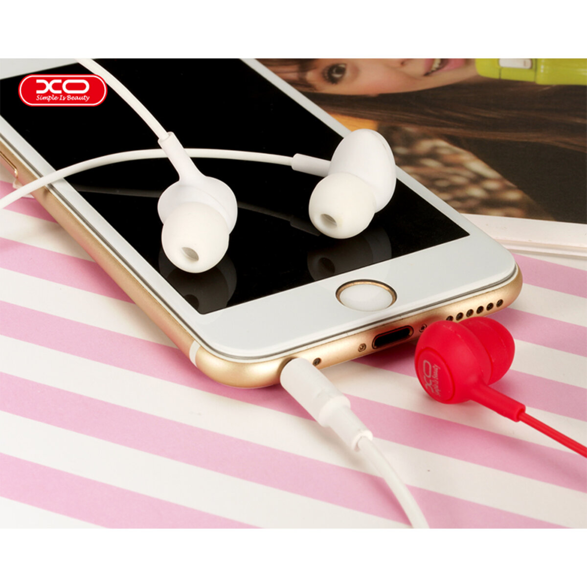 Навушники дротові XO S6 Candy рожеві (XO-S6-Pink) дивитися фото №4