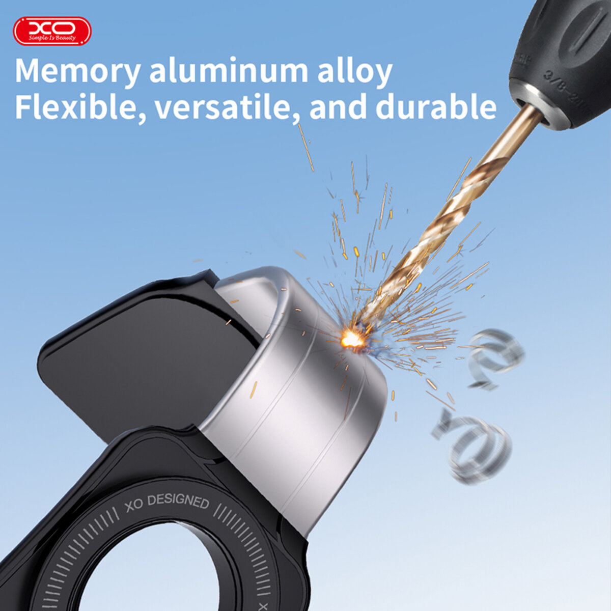 Тримач телефону автомобільний XO C145 90° Bending Velcro Magnetic чорний (XO-C145) дивитися фото №6