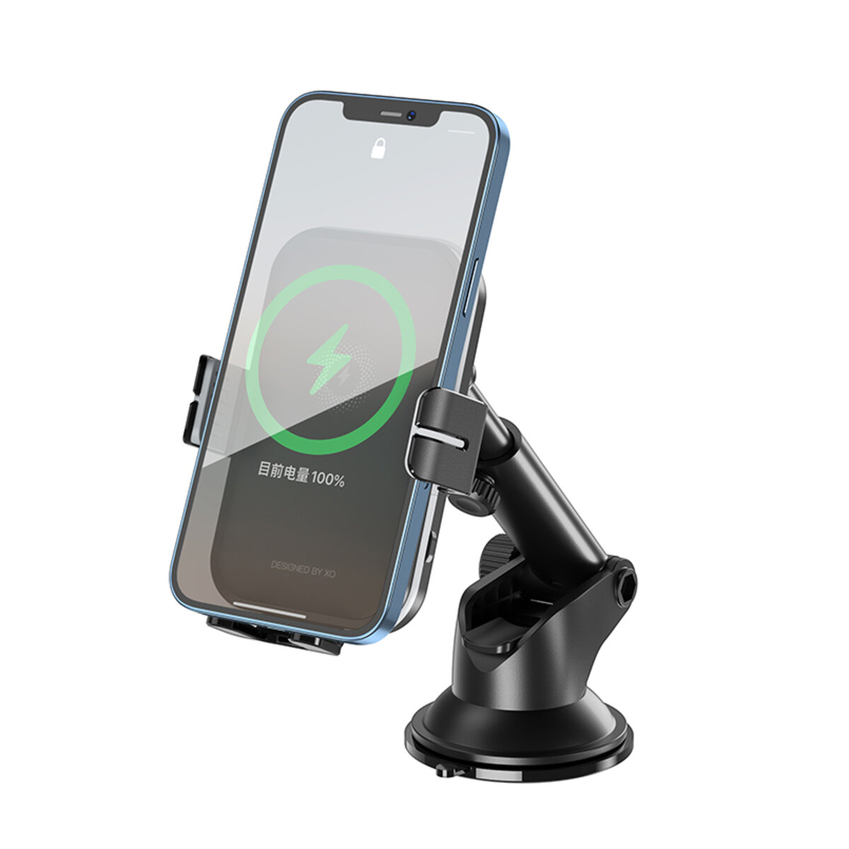 Держатель телефона автомобильный XO с беспроводной зарядкой WX027 15W Wireless Charger+Car Holder черный (XO-WX027) смотреть фото №3