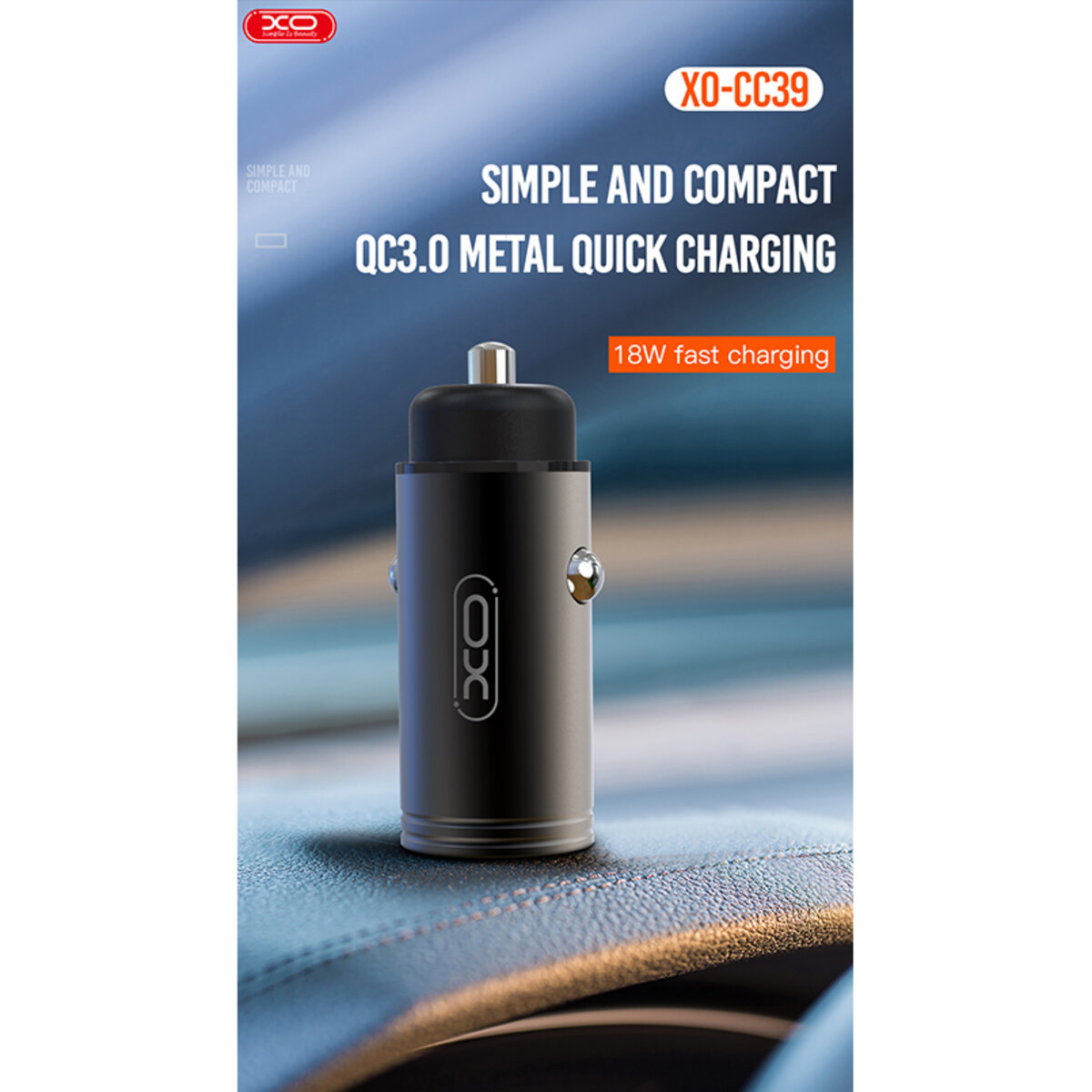 Автомобільний зарядний пристрій XO CC39 QC3.0 18W чорний (XO-CC39) дивитися фото №4