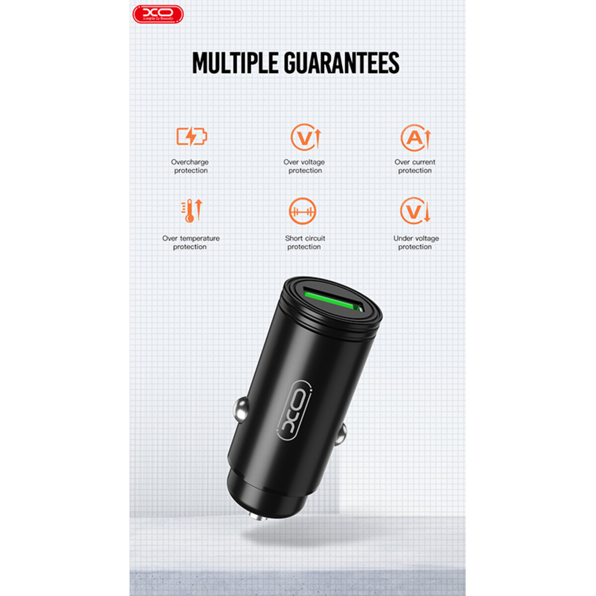 Автомобільний зарядний пристрій XO CC39 QC3.0 18W чорний (XO-CC39) дивитися фото №7