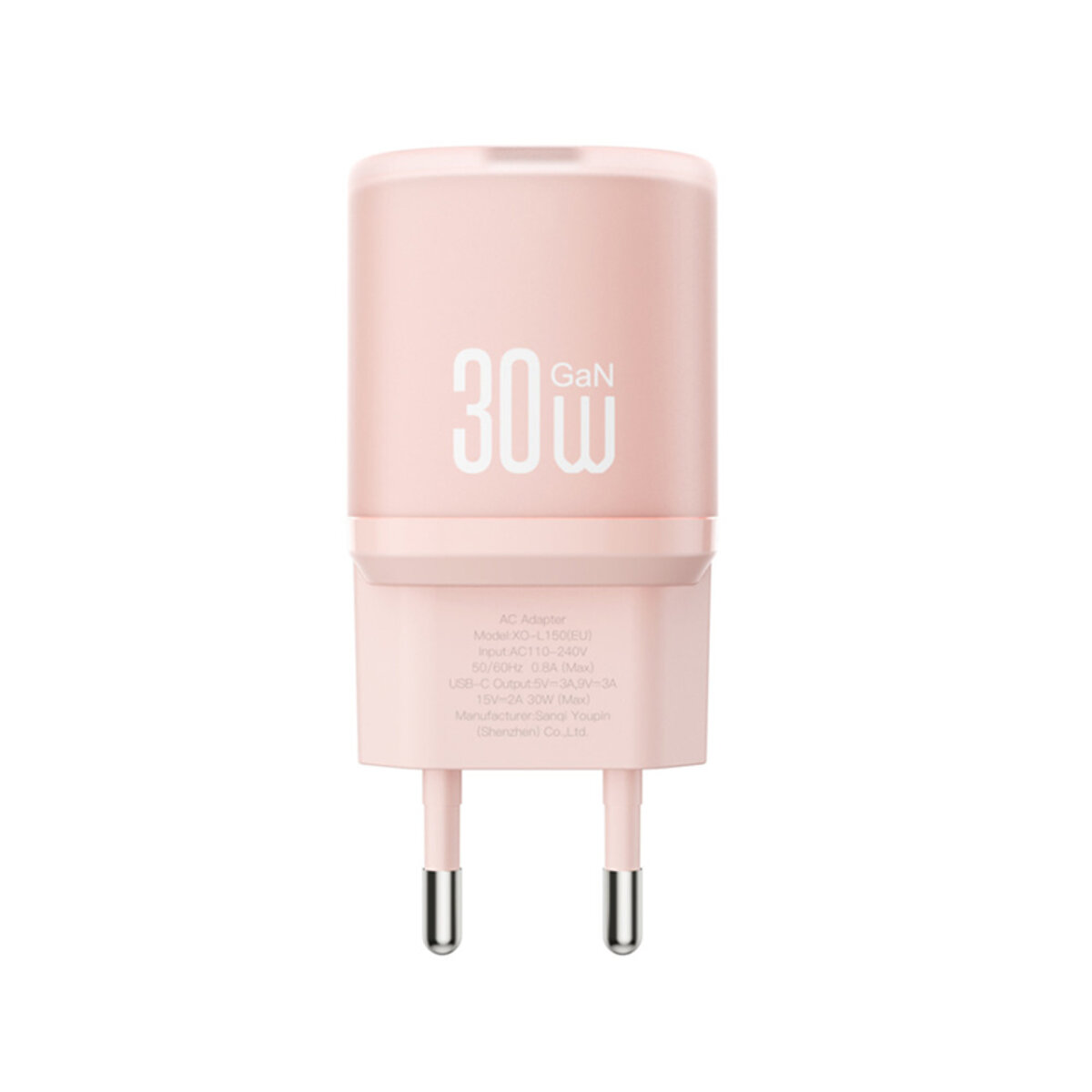 Мережевий зарядний пристрій XO L150 30W Single USB-C рожевий (XO-L150-Pink) дивитися фото №2