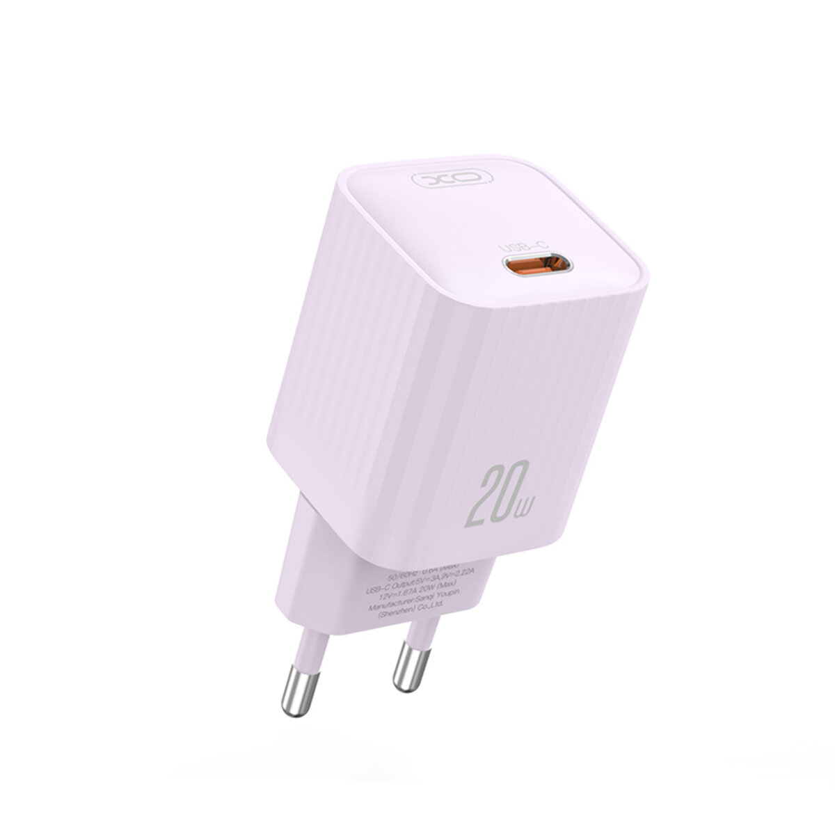 Мережевий зарядний пристрій XO L146 PD20W Single USB-C Charger фіолетовий (XO-L146-Purple) дивитися фото №1