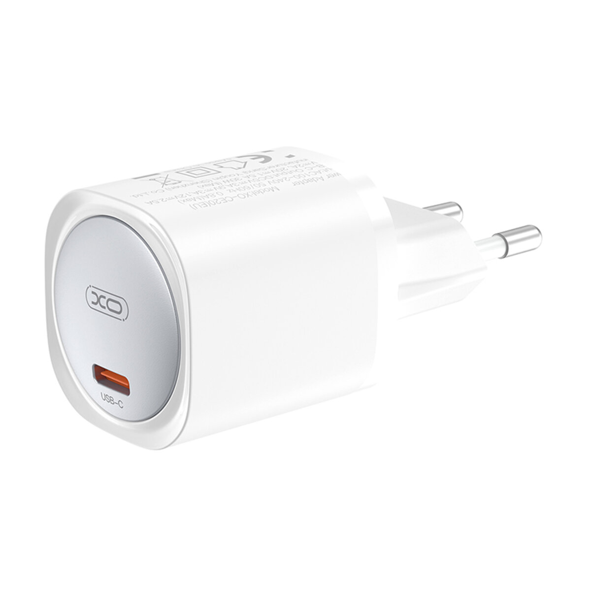 Мережевий зарядний пристрій XO CE20 PD30W/PPS33W 1USB-C + Type-C кабель білий (XO-CE20+C) дивитися фото №2