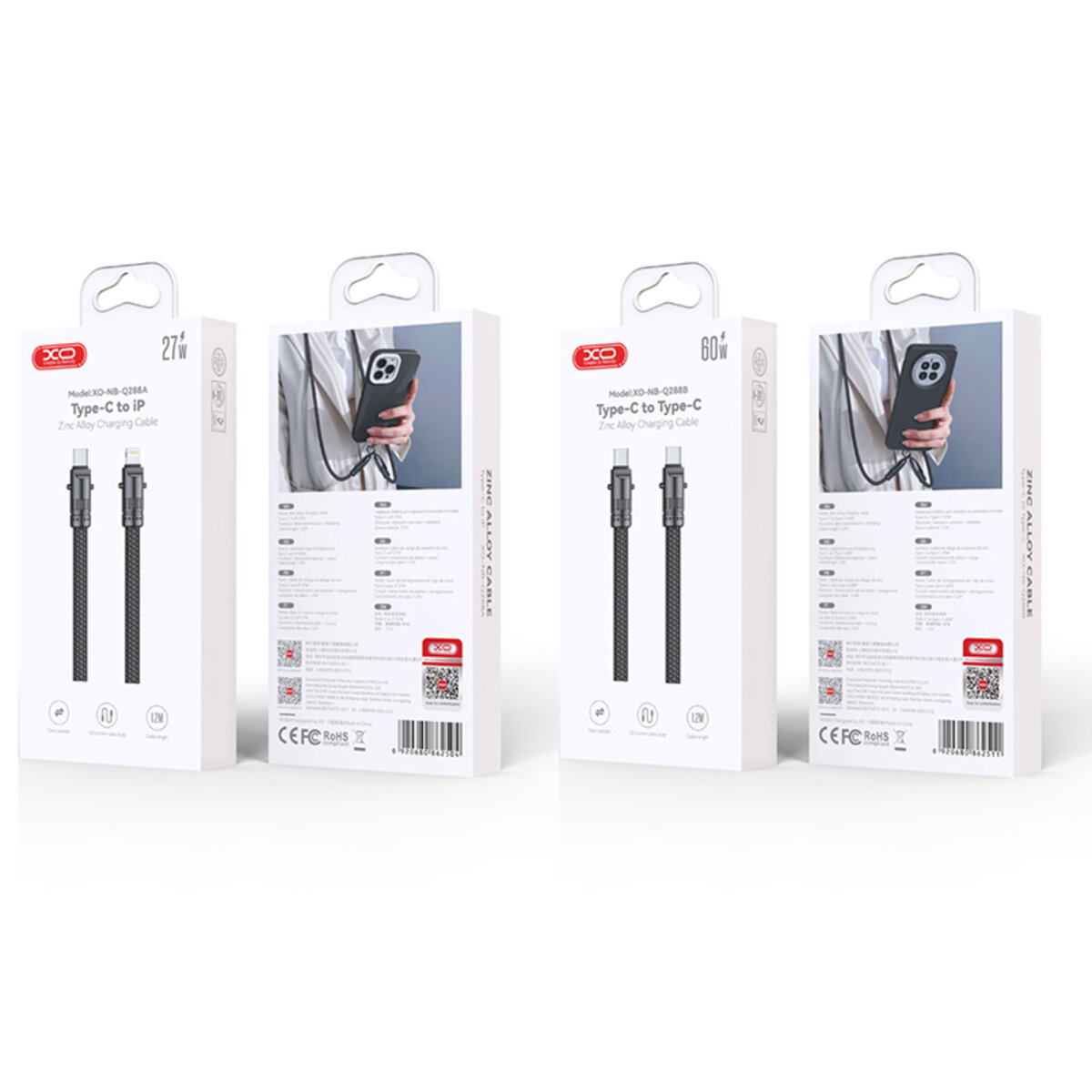 Кабель XO Lanyard Bullet Type-C to Lightning 27W 1,2м чорний (XO-NB-Q288A-Black) дивитися фото №6