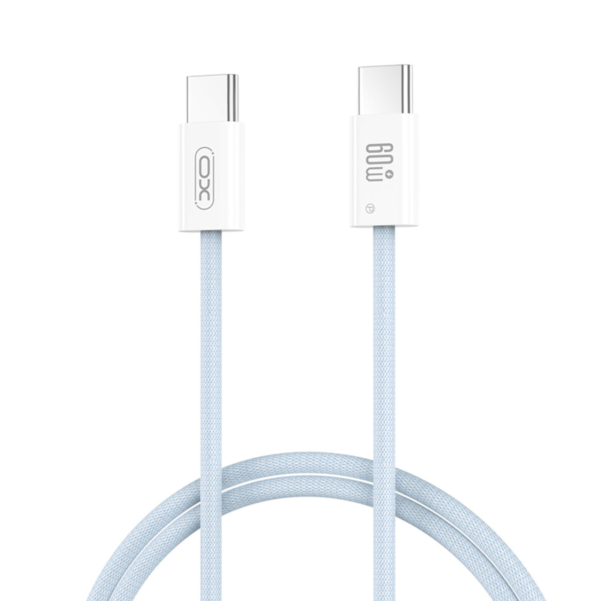 Кабель XO Woven Style Type-C to Type-C 60W 1м синій (XO-NB-Q273-Blue) дивитися фото №2