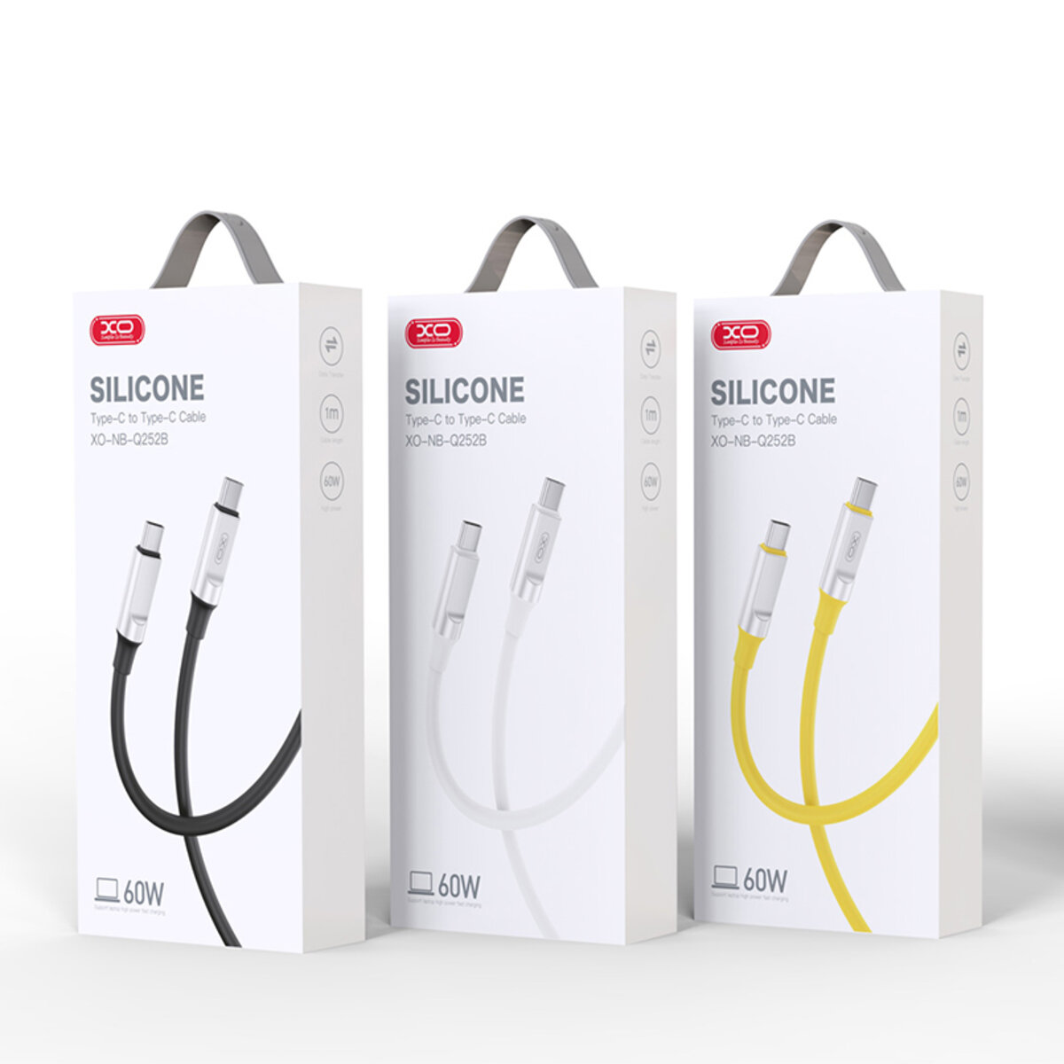 Кабель XO Liquid Silicone Type-C to Type-C 60W 1м білий (XO-NB-Q252B-White) дивитися фото №6